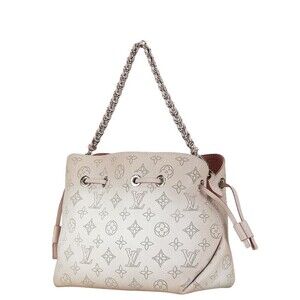 Louis Vuitton Mahina Shoulder Bag Leather Magnolia Monogram Pink Handbag Bella